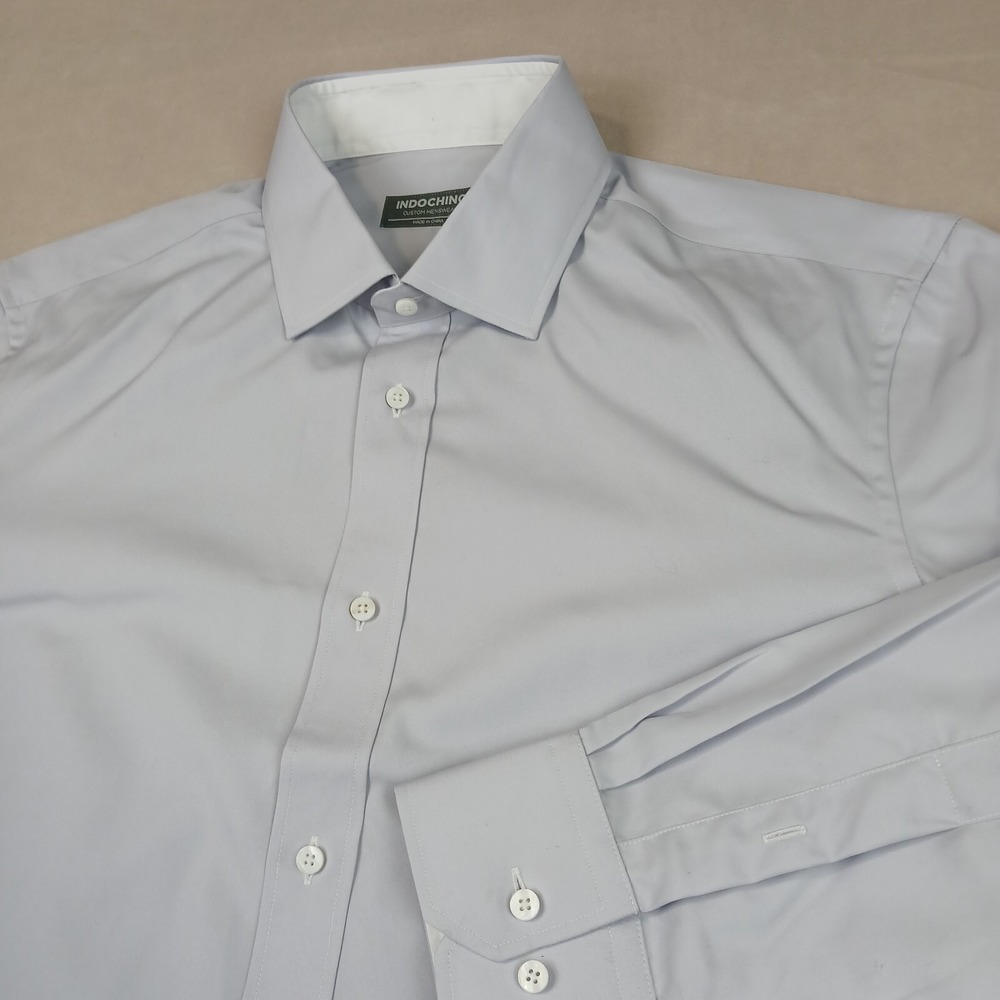 Indochino Small Mens Shirt‎ Slim Flip Cuff Lilac Bespoke Office Casual